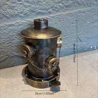 Industrial Style Foot Pedal Trash Can with Fire Hydrant Design