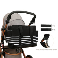 Canvas Mommy Bag, Shoulder/Hand Carry, Large Capacity, Stroller Hook