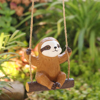 Resin Sloth Garden Hanger Easy to Hang Sloth on a Swing Ornament for Tree Branch