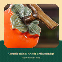 Persimmon Ruyi Ceramic Kung Fu Tea Set Gift Box