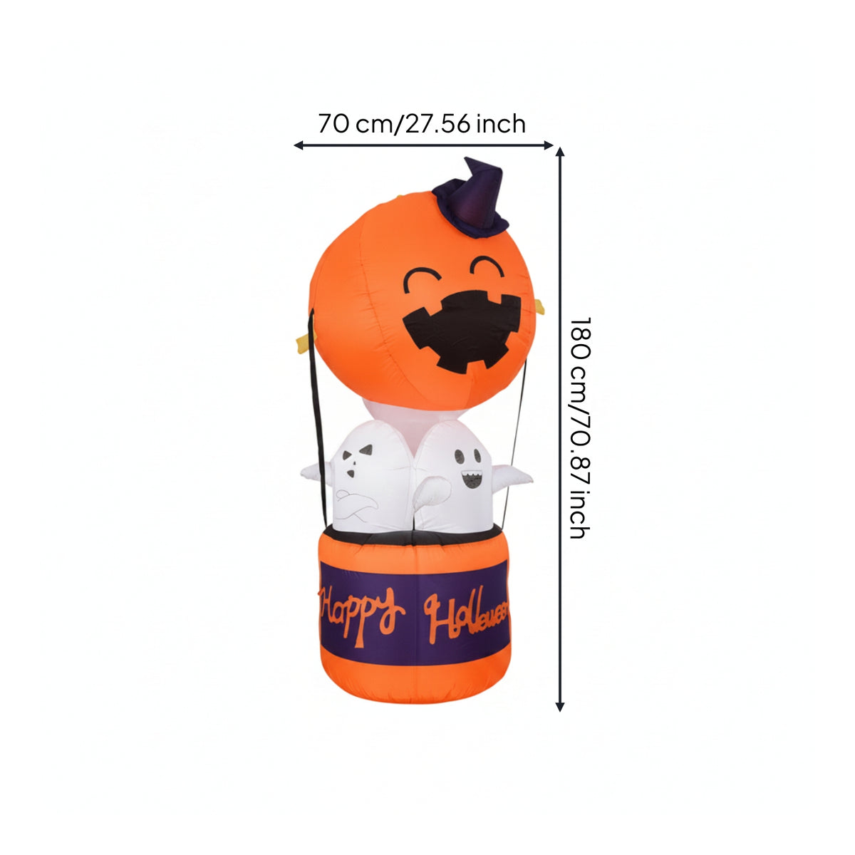 Outdoor Halloween Inflatable Pumpkin Ghost Inflate Halloween Inflatable Ghost Lighted Yard Decoration Illuminated for Lawn, Porch, Haunted House