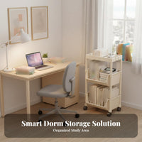 desktop-adjacent Rolling organizer with casters Rolling Book container Movable for Office Workers