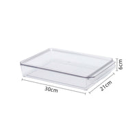 Clear Fridge Organizer Bin Stackable Plastic Refrigerator Bin with Handles
