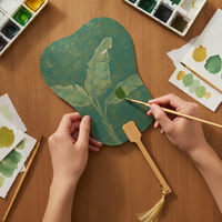 Thickened Xuan Paper Round Fan for Calligraphy and Painting, Half-Sized Raw Antique Style Blank Fan