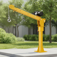Pivoting Electric Crane with Winch Adjustable Arm Crane with Hook Heavy-Duty Hoist Compact for Mechanics, Builders, Workshop, Garage, Truck Bed