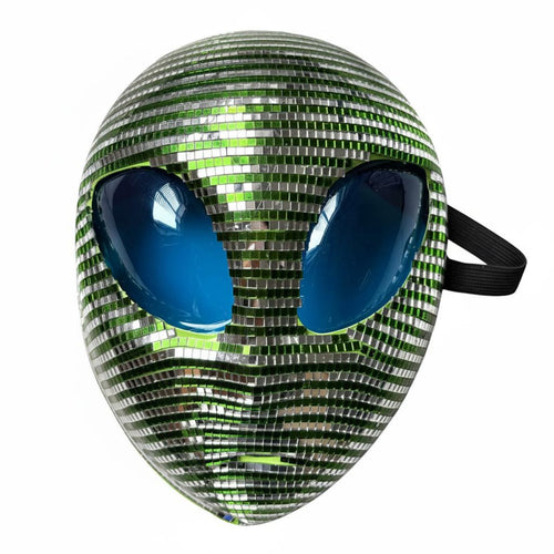 Alien Mask Sparkling Glittering Alien Headpiece Shiny for Nightclubs, Cosplayers
