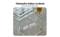 Transparent C-Shaped Table multipurpose Clear C-Table No Assembly Required