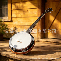 跨境西洋民族乐器五弦班卓琴桃花芯木5弦斑鸠琴Banjo初学演奏吉他