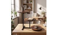 Wooden Cupcake Stand Stepped Tiered Display Rack Holder Space-Saving Pastry Display with Metal Frame for Culinary Artists, Dessert Tables, Countertops