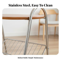 2-Tier Wheeled Rack Minimalist and aesthetic Bedside Table With casters for Beside a Sofa