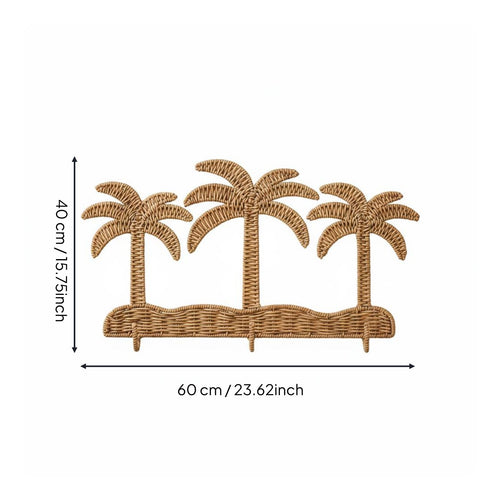 Woven Palm Hook Storage Space Saving Home Decor for Entryway, Bedroom