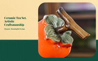 Persimmon Ruyi Ceramic Kung Fu Tea Set Gift Box