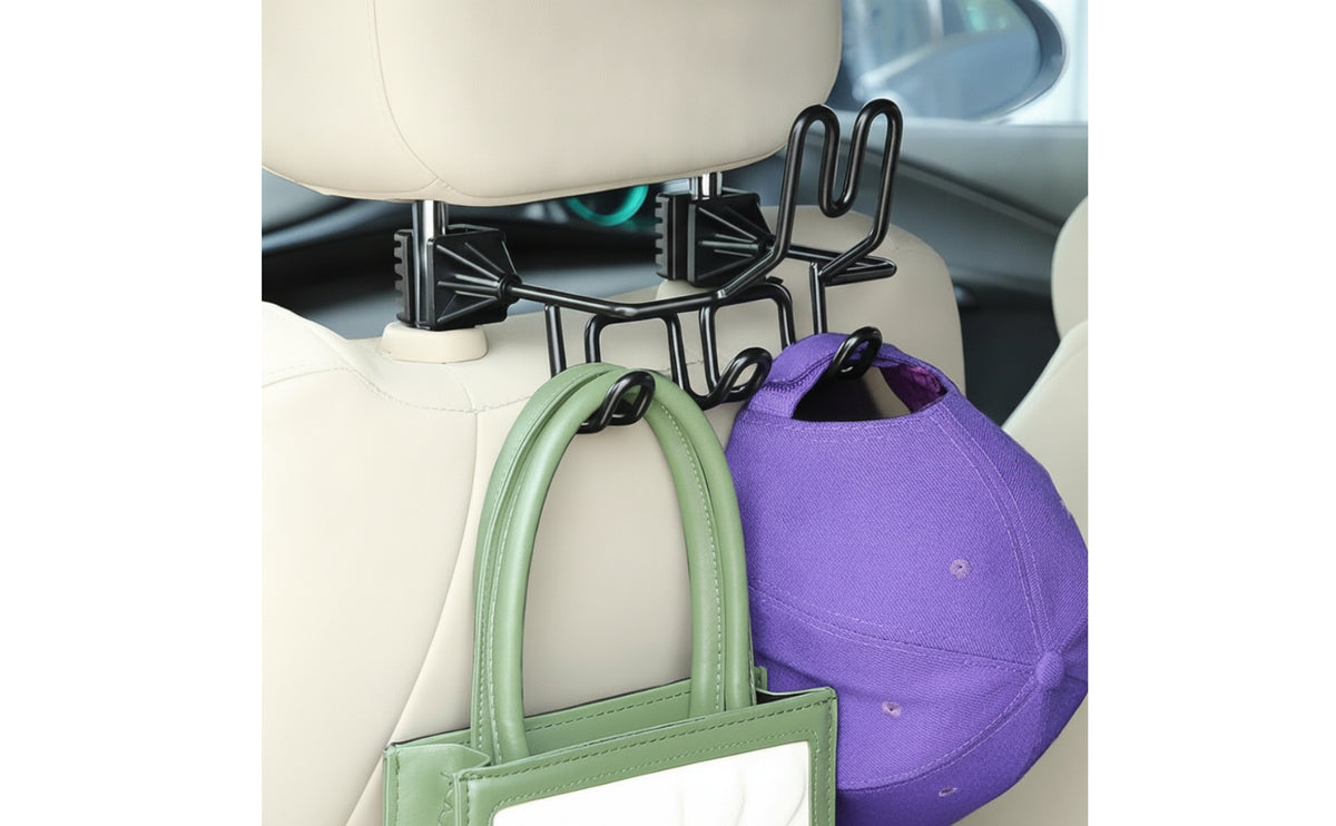 Sturdy Car Seat Hook with Bracket Long-Lasting Multi-Hook Car Hanger Heavy Duty Backseat Storage Hanger Versatile for Drivers