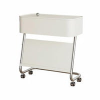 Wheeled C-Table For Small Spaces C-Shaped Rolling Couch Table Easy to Assemble