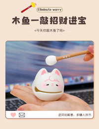 Cute Animal Wooden Fish Stress Relief Toy for Desk