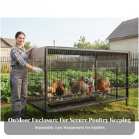 Large Metal Chicken Enclosure Weatherproof Poultry Enclosure Lockable Door