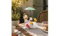 Duck Statue with Umbrella Lightweight Duck Sculpture Holding Umbrella for Patio