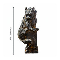 Tabletop Decorative Figurine Textured Surface Dragon Statue Raised Relief Home Decor for Tea Table
