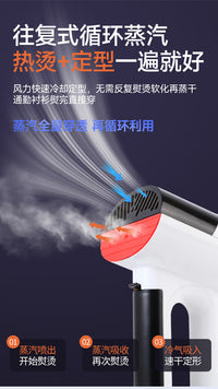Handheld Portable Steam Iron with Vacuum Suction, 1000W, 5 Settings, US Plug