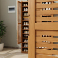 Multi-Layer Shoe Storage Cabinet Large Capacity Louvered Door Footwear Storage Unit Space Saving Household Furniture for Entryway, Hallway, Closet