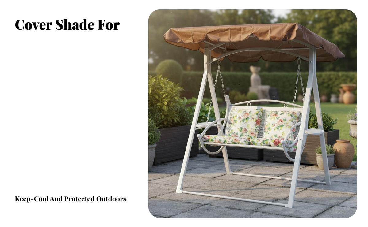 European Design Freestanding 2-Person Swing Heavy Duty 2-Person Glider Chair Stable Construction Outdoor Furniture Effortless Gliding Motion for Children, Homeowners, Garden, Balcony, Backyard, Porch