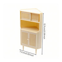 Miniature Corner Cabinet Triangular Top Corner Storage Cabinet Model Beige