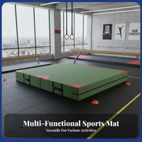 Thick Foam Landing Mat Sponge-Core Padding High Jump Cushion Versatile Thick Crash Pad for Gymnasts, Climbers, Dance Studio, Dojo, School