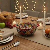 2 Pieces Peony Pattern Soup Tureen Underglaze Color for Kitchen