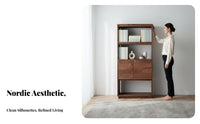 Minimalist Aesthetic versatile Open shelving unit open-sidedstanding Multi-Tier shelving unit Space-Saving Shelving Unit Sturdy and Stable for Book Lovers, Homeowners, Interior Design aficionados, Study Room, Home Office, Bedroom