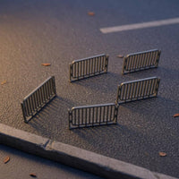5 Pieces Roadside Barrier Model Metal-Like Finish Scale Model Barrier Set Miniature Guardrail Vertical Slats Mini Highway