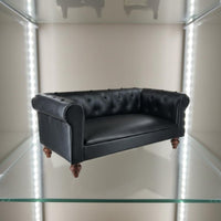 1:12 Scale Sofa Classic Dollhouse Leather Couch Collectible Grade Miniature Loveseat for Hobbyists, Collectors