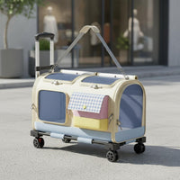 Feline Rolling Suitcase Lightweight Pet Rolling Suitcase Hard-Sided for Outdoor