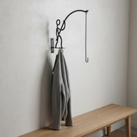 Fishing Man Wall Hook Unique Design Iron Art Wall Hanger Weather Resistant