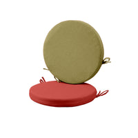 Round Cotton-Linen Chair Cushion with Sponge Filling, Solid Color, Dark Brown