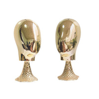 Gold Electroplated Head Model Display Stand for Headwear and Wigs