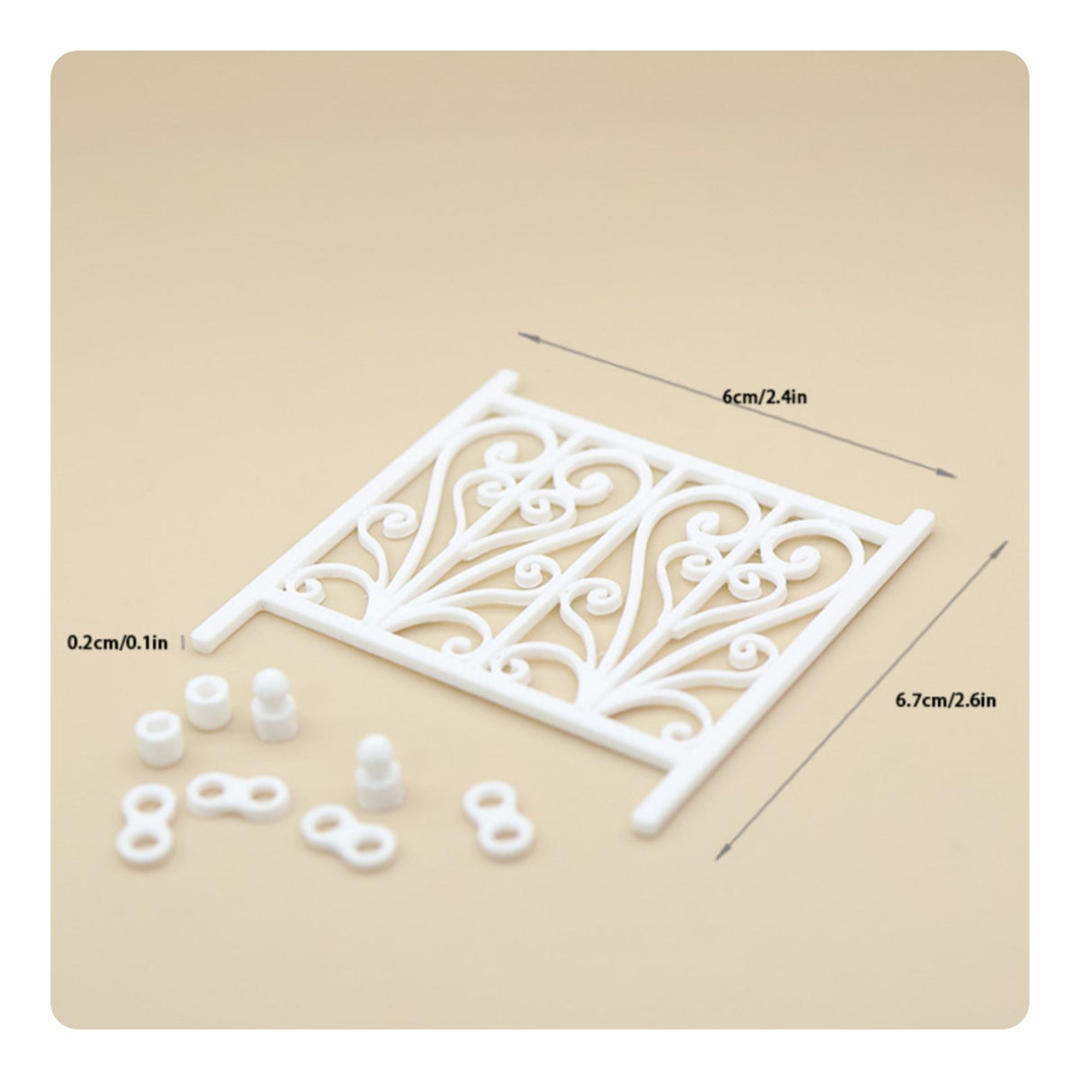 Miniature Iron Fence Architectural Scale Fence Model Decorative for Sand Table