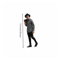 Miniature Man Figure with Jacket High Detailed Miniature Man Model Resin People Figure with Hat for Collectors