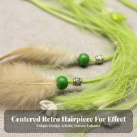 Colorful Hair Rope with Feather Tribal Design Bohemian Dreadlock Accessory Boho Hair Wrap Retro Dreadlock Accessory for Holidays