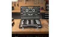 110 Pieces Organized Tap and Die Set with Storage Case Ergonomic Tap and Die Set with Wrenches Portable Threading Tool Kit Complete for Machinists, Mechanics, Workshop, Machine Repair