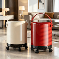 JMJM Trash Can for Home Living Room 2026 New Luxury High-end Movable Large Capacity Bedroom Office Wastebasket
