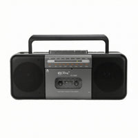 Built-in Speakers Radio Cassette Player Integrated Carry Handle Cassette Radio Combo Headphone Connector Portable Boombox