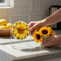 Silent Desk Clock Decorative Flower Clock Easy Reading Home Decor for Parents