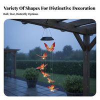 Waterproof Solar Wind Chime Light Automatic On/deactivate LED Solar Hanging Decor Easy Installation for Patio, Yard, Balcony