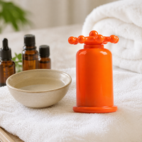 Orange Cupping Set, Manual Screw Release Vacuum Cupping Massager, Portable Synthetic Material Cups for Body Massage