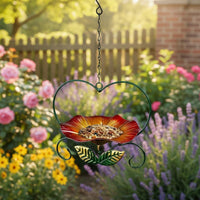3 Pieces Heart Shaped Bird Feeder Easy to Refill Garden Decor for Tree Branch