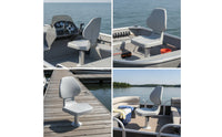 Folding Boat Seat with Backrest Sturdy Foldable Marine Seat with Cushion Portable Foldable Boat Chair for Fishermen