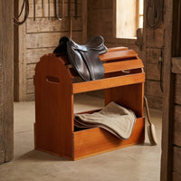 Wooden Saddle Rack Heavy Duty Horse Saddle Stand Rustic for Tack Room, Stables
