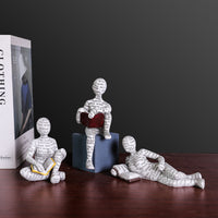 Nordic Resin Reading Figure Ornament for Home Study Decoration and Bookshelf Decor