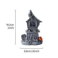 Haunted House with Pumpkins Compact Haunted House Figurine Gothic for Bookshelf