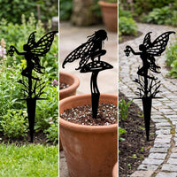 Whimsical Fairy Silhouette Stake Decorative Garden Stake with Fairy Silhouette Outdoor Garden Ornament Charming for Flower Beds, Lawn, Pathway Edges